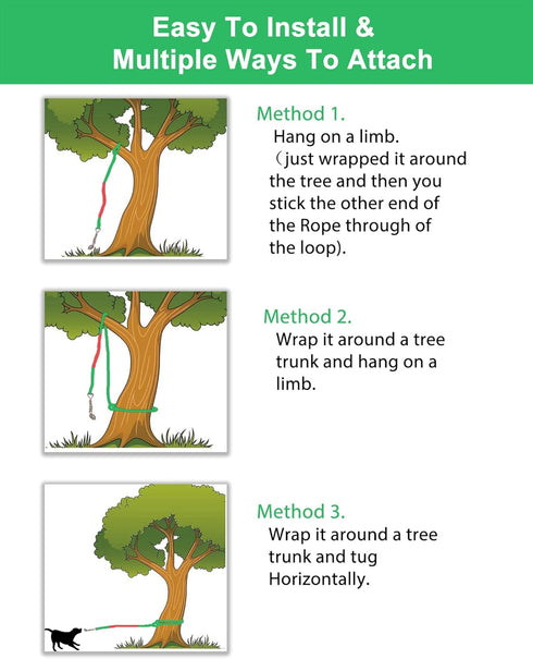 LOOBANI Outdoor Bungee Tug Toy, Hanging from Tree for Small to Large Dogs, Interactive Exercise Play Rope