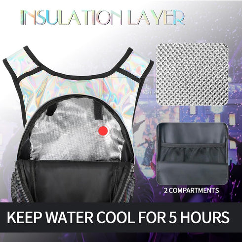 Hydration Pack, Water Backpack with 3L Hydration Bladder, Lightweight Insulation, Festival Essential for Hiking, Biking