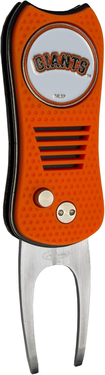 Team Golf MLB Switchblade Divot Tool with Double-Sided Magnetic Ball Marker - Patented Design for Greens