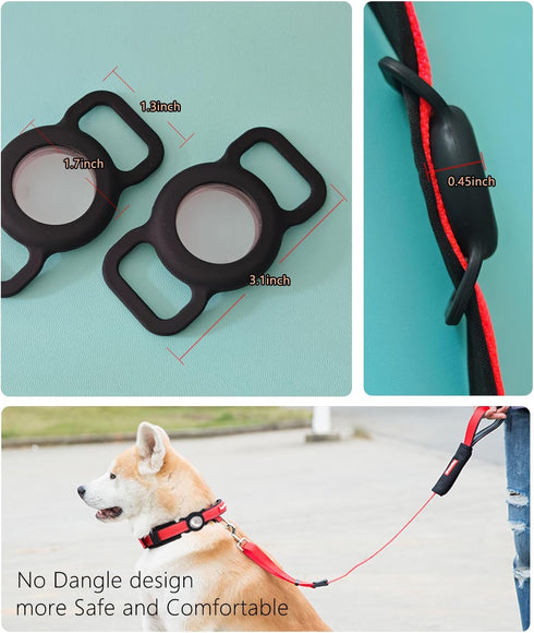 2 Pack Dog AirTag Holder, Waterproof Silicone Case for Apple AirTag, Anti-Lost Protective Cover for Pet Collars,
