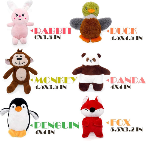 SHARLOVY Dog Squeaky Toys for Small Dogs, Stuffed Animal Chew Toy, Soft Plush Pet Toys Pack of 12 in Gift Box