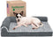 Furhaven Memory Foam Dog Bed for Medium/Small Dogs, Removable Bolsters & Washable Cover, Stone Gray, Medium