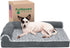 Furhaven Memory Foam Dog Bed for Medium/Small Dogs, Removable Bolsters & Washable Cover, Stone Gray, Medium
