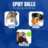 CoCoo 3-Pack Squeaky Dog & Ferret Ball Toys, 2.3", Spikey Rubber Balls for Multi-Pet Homes, Toss Fetch