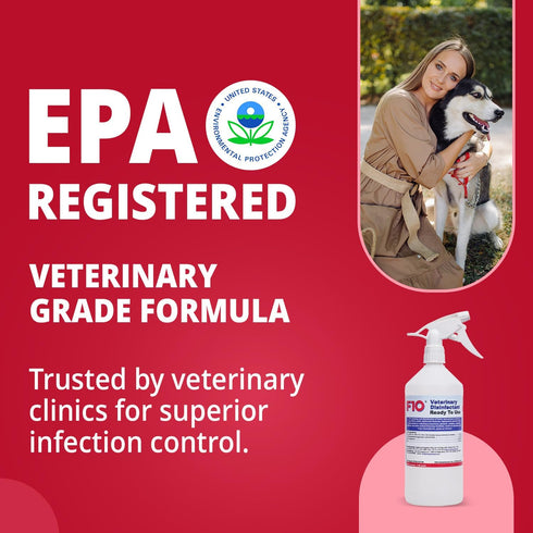 F10 1 (1.06qt) Ready To Use All Purpose Disinfectant for Kennels, Litter Box, Cage, Terrariums, Habitats, Vet Practices