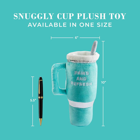 Haute Diggity Dog Snuggly Cup, Plush Designer Dog Toy with Interactive Squeaker, Machine-Washable for All Breeds