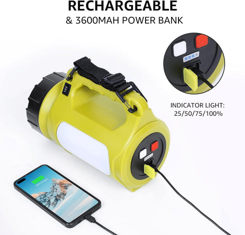 LE Rechargeable LED Lantern, 1000LM, 5 Light Modes, Power Bank, IPX4 Waterproof