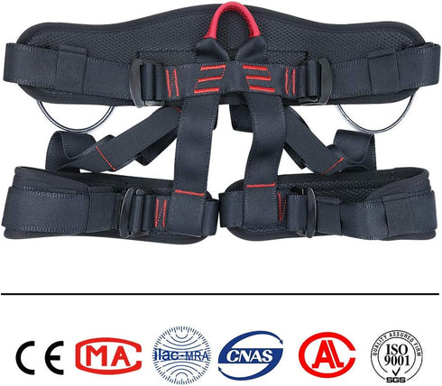 X XBEN Professional Rock Climbing Harness, Red Work Safety Belt