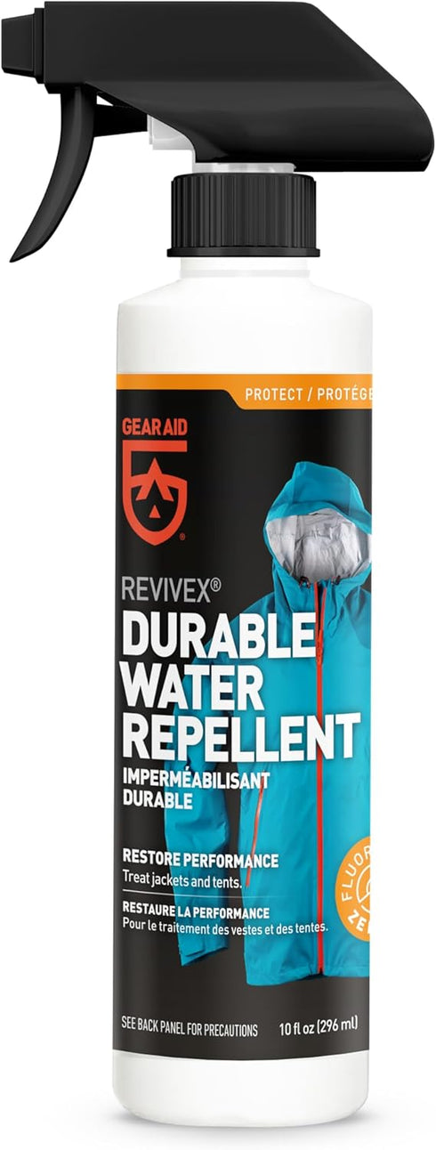 Gear AID Revivex Durable Water Repellent Spray for Waterproofing Nylon Jackets, Gore-TEX, and Camping Gear