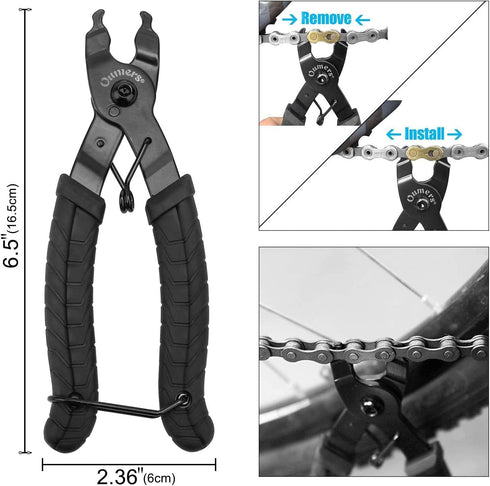 Oumers Bike Link Plier + Chain Breaker Splitter Tool + Chain Checker - Chain Cutter Connector Wear Indicator