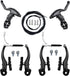V-Type Bike Brake Set, Complete Universal Front and Rear MTB Brake, Includes Cables, Wrenches