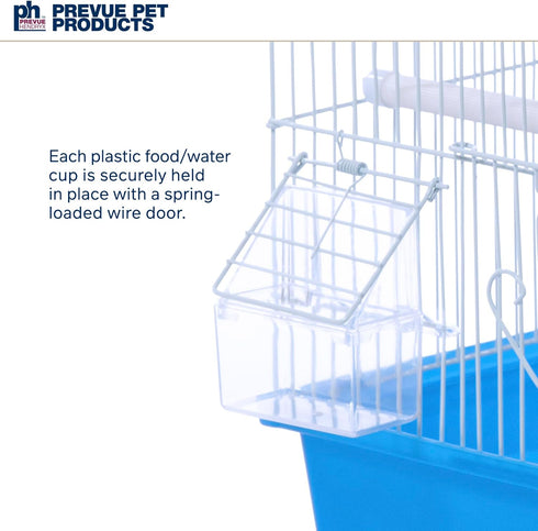 Prevue Pet Products Flat Top Economy Cage, Blue Plastic Base, for Parakeet and Small Birds