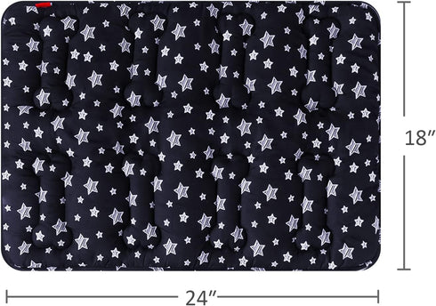 Dog Crate Mat (24" X 18") 2 Pack, Soft Dog Bed for Crate, Anti-Slip Bottom, Machine Washable Kennel Pad, Black