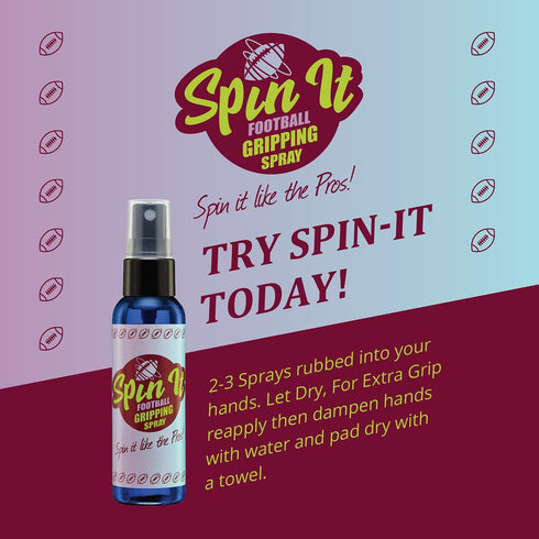 Spin iT Football Grip Spray - Firm Grip for Football Training Equipment, Increased Grip for Youth Football