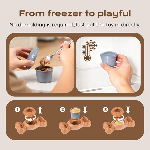 EHWZ Frozen Freeze Bone for Dogs - Treat Chew Dog Toy for Aggressive Chewers to Keep Them Busy, Ice Cream Holder