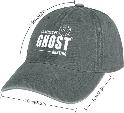 I'd Rather Be Ghost Hunting Hat, Adjustable Halloween Baseball Cap for Men and Women