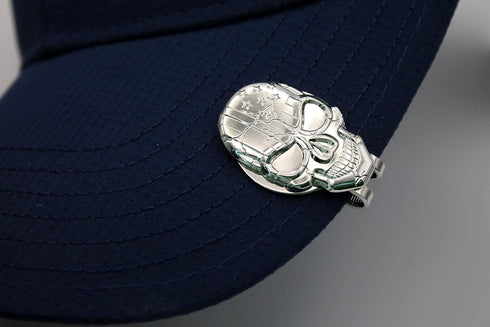 USA Skull Golf Ball Marker + Magnetic Hat Clip, Premium Quality Funny Unique Golf Gift, Accessories for Your Golfer