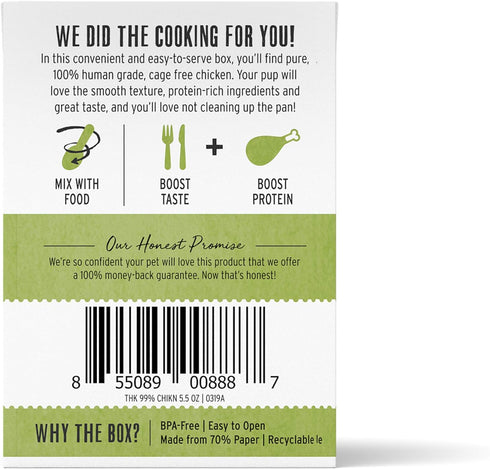 The Honest Kitchen Human Grade Grain Free Meal Booster - 99% Chicken (12 pack) - 5.5 oz