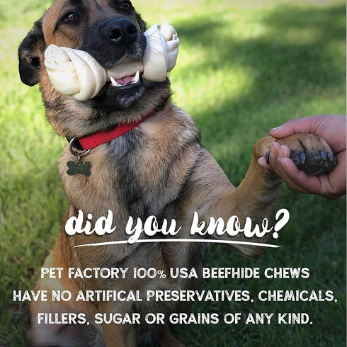 Pet Factory 100% Made in USA Beefhide Dog Chew Treats, 7" Braided Sticks, Peanut Butter Flavor, 2 Count