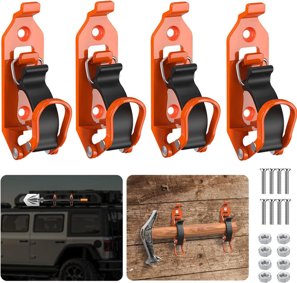Metal Rubber Shovel Mount for Roof Rack/ Truck Bed, Axe Jeep UTV