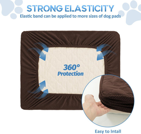 CHHKON Dog Bed Covers Replacement, Washable Waterproof Cover for Dog Bed Only (Brown, 36x27x6 inch)