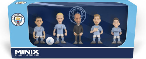 MINIX COLLECTIBLE FIGURINES 5-Pack of Manchester City Stars (7cm) Haaland, De Bruyne,