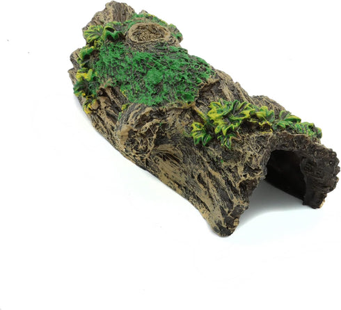 JIH Aquarium Decorations - Resin Hollow Tree Trunk Ornament for Bettas House Cave Decor