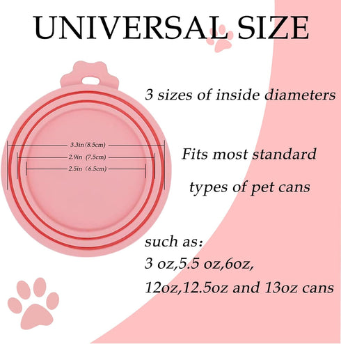 6 Pcs Can Covers, Universal BPA Free Silicone Dog Cat Can Lids, Fit Most Standard Size Cans (6 colors)