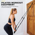 Pilates Bar Kit with Resistance Bands, Adjustable 3-Section Equipment for Home Workouts, Legs, Arms