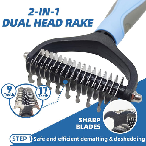 Dog Brush for Shedding, 7 PCS Pet Grooming Kit including Grooming Brush, Deshedding Tool, Dematting Comb, Nail Clipper,