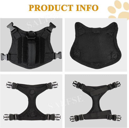 Tactical Puppy Vest Harness - Adjustable Military Vests for Small Dogs, Outdoor Training Harnesses with Handle