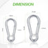 Lifesport Gear 316 Marine Grade Marked Stainless Steel Carabiner Clips, Heavy Duty Spring Snap Hooks for Gym