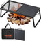VEVOR Folding Campfire Grill, Heavy Duty Steel Mesh Grate, 22.4" Portable Grilling Rack for Outdoor Open Flame Cooking