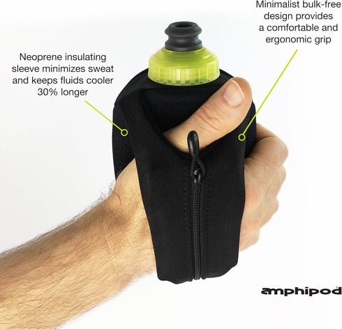 10.5 oz Amphipod Hydraform Ergo-Lite Handheld Water Bottle, BPA-Free Minimalist Insulated Hydration for Ultra-Running