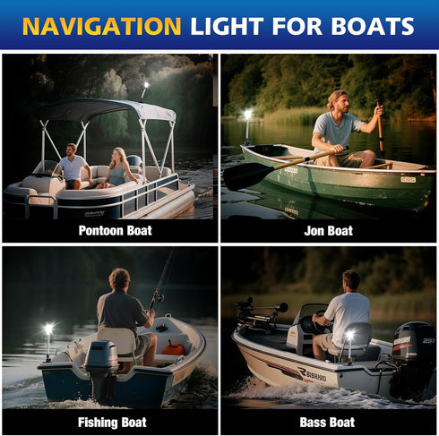 9 Inches IP67, 3NM Pontoon Stern Light Bimini Mount, Bimini Light for Pontoon Boat LED Waterproof Boat Anchor Lights
