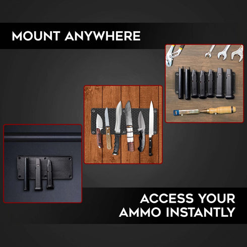 Ammunition Ammo Keeper MG Magnetic Holder for Gun Magazines and Clips, Organize Mount in Your Gun Safe, Locker Cabinet
