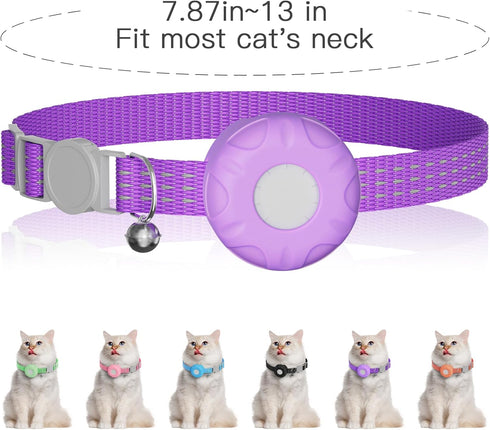 Cat Tracker,No Monthly Fee GPS Trackers for Cats Work with Apple Find My App(iOS Only),Real-Time Location Tracking,Cat