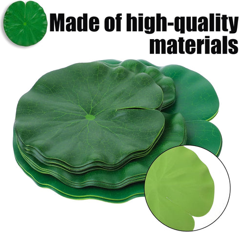 12Pcs Realistic Lily Pads Leaves - Artificial Floating Foam Foliage for Ponds, Koi Fish Pool, Patio & Aquarium Decor
