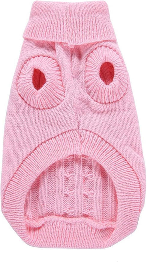 CHBORCHICEN Knitted Small Dog Sweaters, Warm Winter Clothes for Pet Cat, Large, Pink