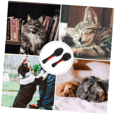 NOLITOY 2 Pcs Pet Double Sided Comb, Cat Cleaning Accessories, Dog Shedding Brush & Cat Massage Brush
