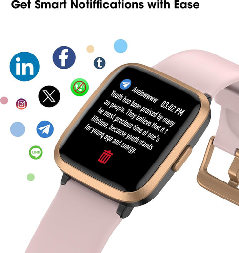 Fitness Tracker Watch - Heart Rate Monitor, Activity Tracker with Pedometer, 5ATM Waterproof Smart Watch for Health