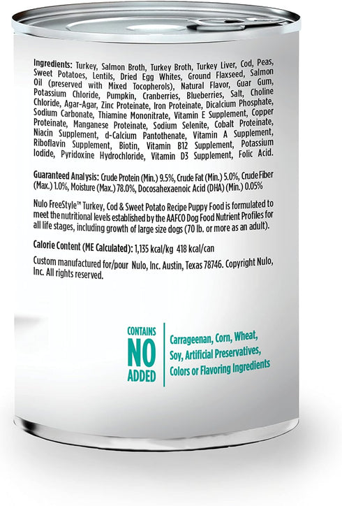 Nulo Freestyle All Breed Wet Canned Dog Food for Puppies, Premium All Natural, Grain-Free, High Animal-Based Protein