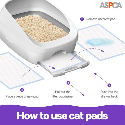 ASPCA Lavender Scented Cat Pad Refills, 20 Pack for Litter Box System Size 16.9 x 11.4 Inch