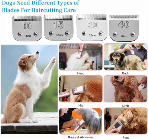VALLNEI 40/30 Detachable Pet Dog Grooming Ceramic Blades, Compatible with Oster A5, Wahl KM10 Series
