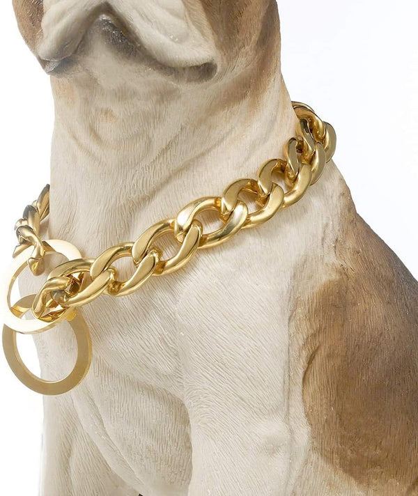Dog Chain Collar 13/15/19MM High Polished Stainless Steel 18K Gold NK P Chain for Small Dogs
