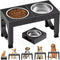 Elevated Dog Bowls for Medium Large Breed Dogs, 4 Height Adjustable Raised Bowls Stand, 2 Stainless Steel Bowls