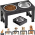 Elevated Dog Bowls for Medium Large Breed Dogs, 4 Height Adjustable Raised Bowls Stand, 2 Stainless Steel Bowls