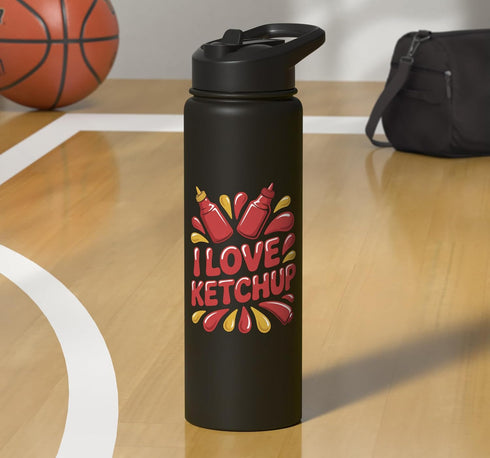 Ketchup Enthusiast Condiment Lover I Love Ketchup Sauce Passionate Fan Stainless Steel Insulated Water Bottle