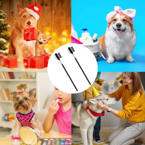 Dog Eye Comb, Cuteabc Tear Stain Comb for Small Dogs, Double-Headed Combs for Removing Crust and Mucus