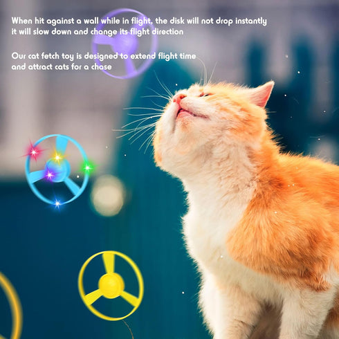 45 Set Arrowbash Pcs Cat Fetch Toy with Colorful Flying Propellers Cat Interactive Toys Playing Tracking Propeller Toy